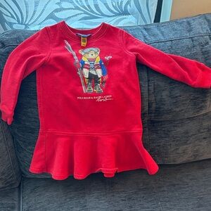 Polo by Ralph Lauren Kids Red Bear Sweatshirt Dress